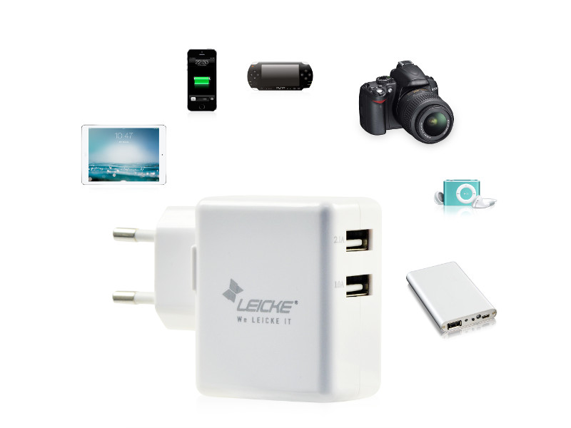 LEICKE Dual USB-Ladegerät für Smartphones, Tablet etc. universal Adapter LEICKE Dual USB-Ladegerät für Smartphones, Tablet etc. universal Adapter