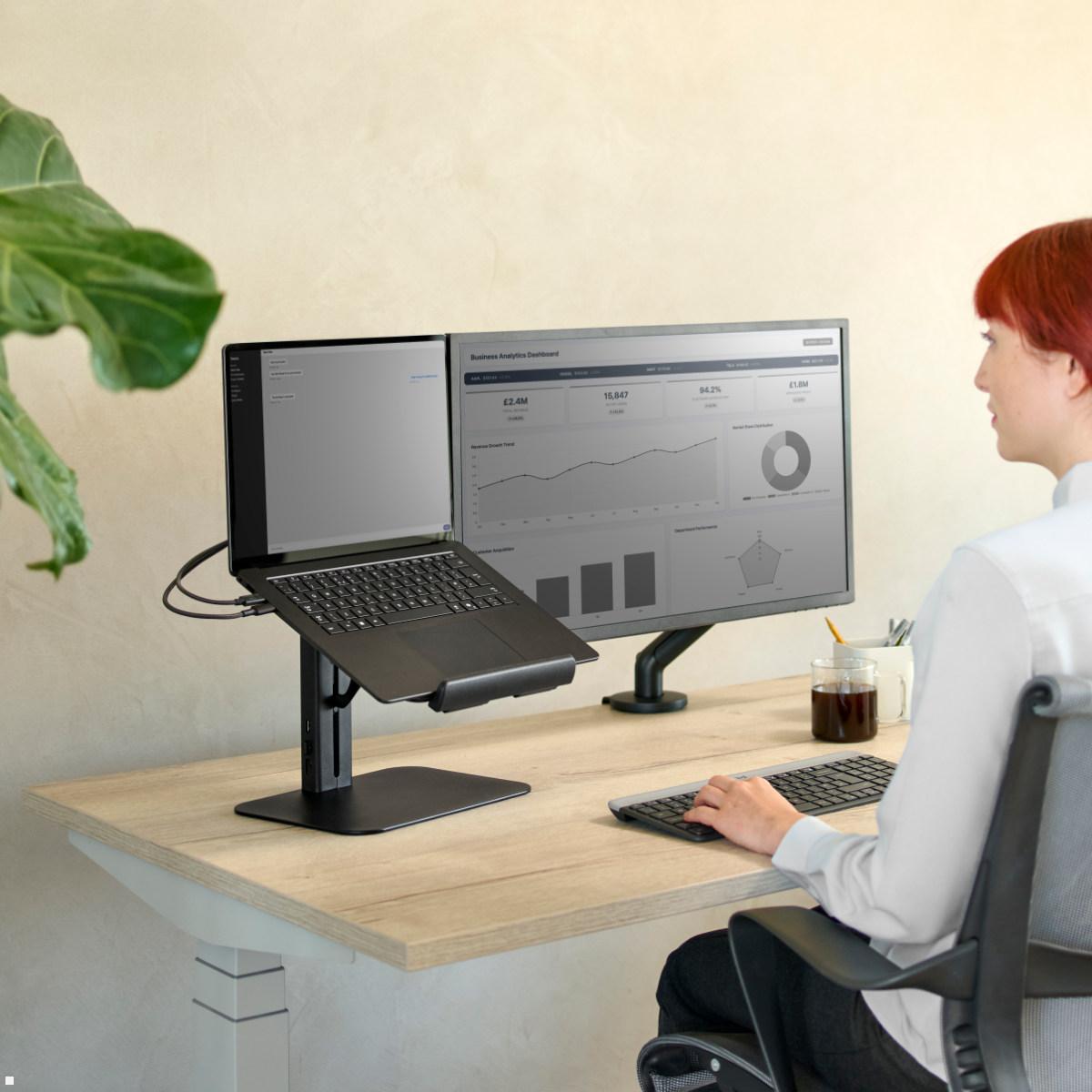 CBS Lana Laptop Ständer höhenverstellbar bis 16 Zoll, Anwendungsbeispiel