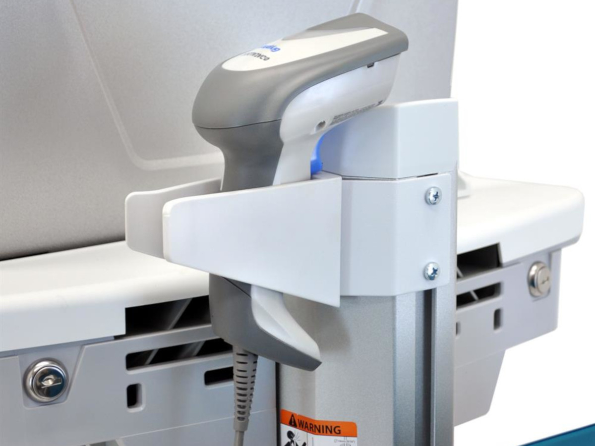 Ergotron StyleView EMR Laptopwagen mit Stromversorgung (SV42-6102-2) Detail Scanner Halterung Ergotron StyleView EMR Laptopwagen mit Stromversorgung (SV42-6102-2) Detail Scanner Halterung