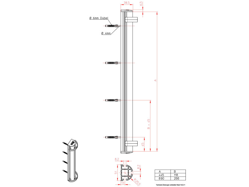 Novus TSS Wandhalterung 445 mit Notebookhalter (966+1119+000) Länge Säule