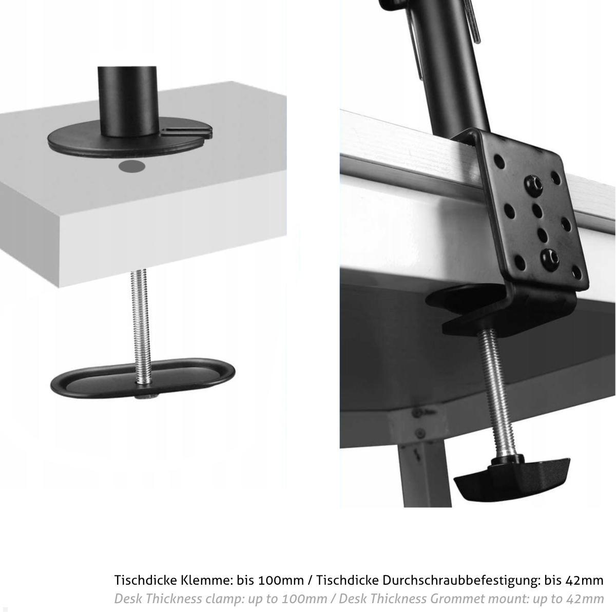 MonLines NTH001B Tischhalterung mit Laptophalterung mit Tischbefestigungen