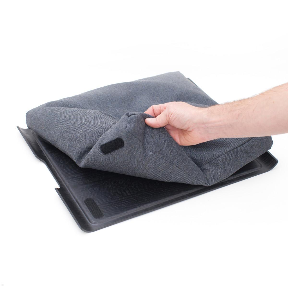 Bosign Laptop Knietablett, rutschfeste Oberfläche, Walnussholz, abnehmbares Kissen