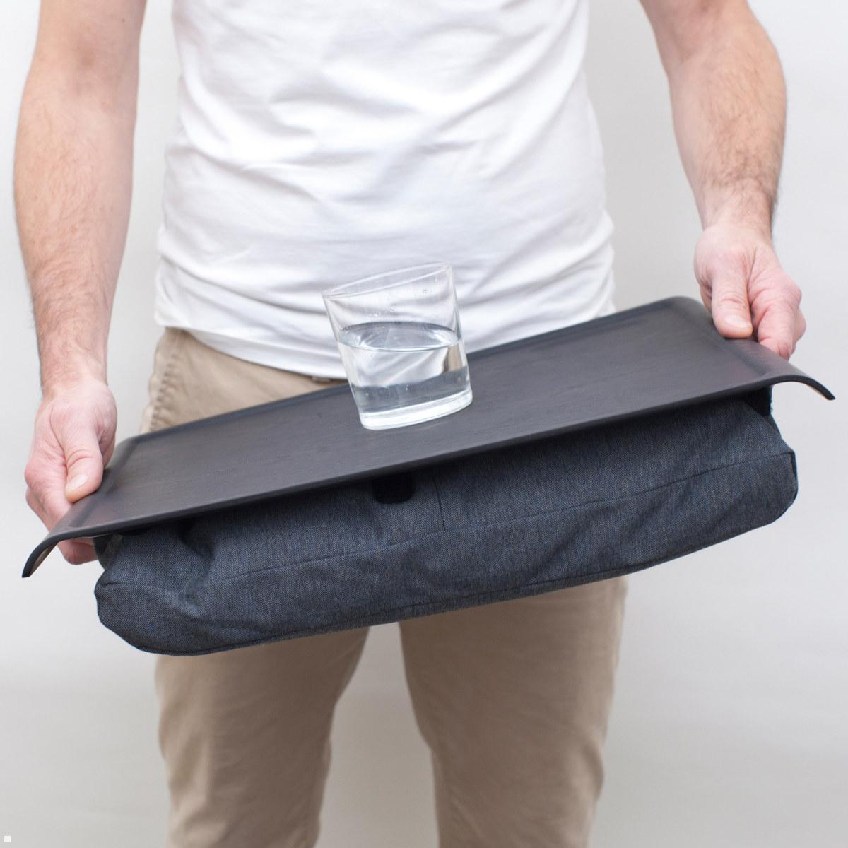 Bosign Laptop Knietablett, rutschfeste Oberfläche, Walnussholz, rutschfeste Oberfläche