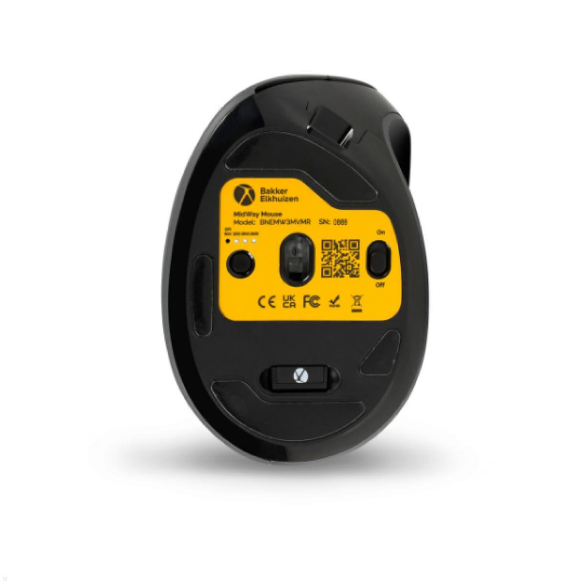 BakkerElkhuizen Ergonomische Maus MidWay 3-Mode Vertical Mouse Rechtshänder (BNEMW3MVMR), Unterseite
