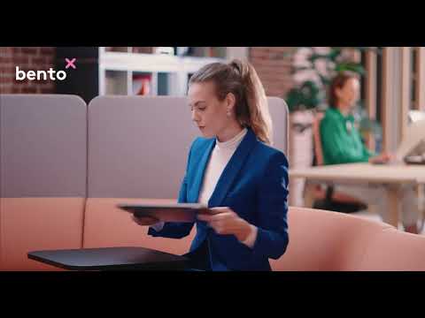 Dataflex Bento Laptoptisch 550-755mm höhenverstellbar, Schwarz/Weiß-Eiche